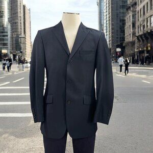 Sarar Mens Black‎ Pinstripe Blazer 38R Classic Fit 3 Button Office Business Work